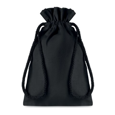 Small cotton draw cord bag black | Without Branding | not available | not available | not available