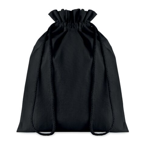 Medium Cotton draw cord bag, coloured black | Without Branding | not available | not available | not available