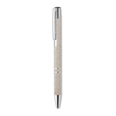 Wheat straw &amp; ABS push ball pen beige | No Branding | not available | not available