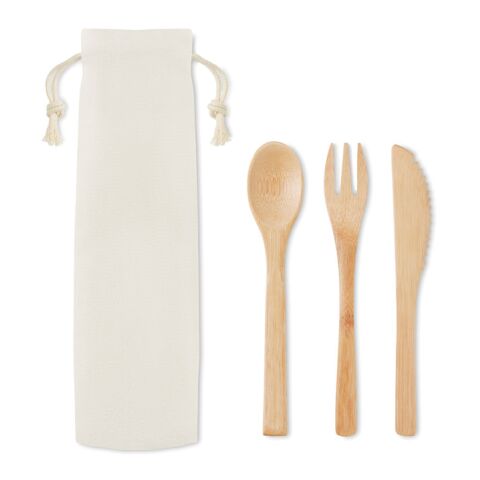 Bamboo cutlery set beige | Without Branding | not available | not available | not available