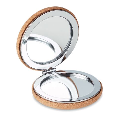 Pocket mirror with cork cover beige | Without Branding | not available | not available