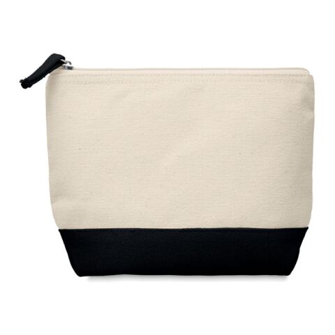 Bicolour cotton cosmetic bag black | Without Branding | not available | not available | not available