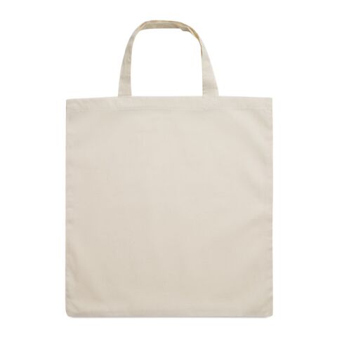 Cotton tote bag with short handles 140gr/m² beige | Without Branding | not available | not available | not available