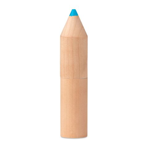 6 pencils in wooden box