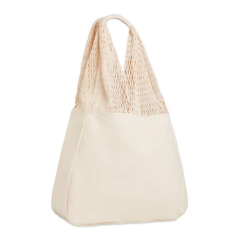 Cotton &amp; mesh beach bag 220gr/m² beige | Without Branding | not available | not available | not available