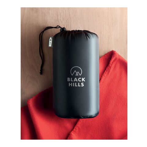RPET fleece travel blanket in pouch red | No Branding | not available | not available | not available