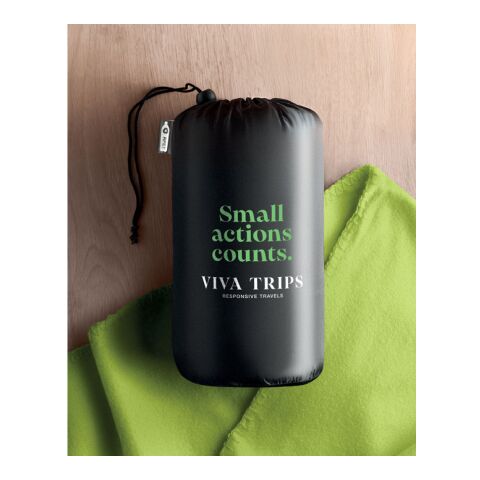 RPET fleece travel blanket in pouch lime | No Branding | not available | not available | not available