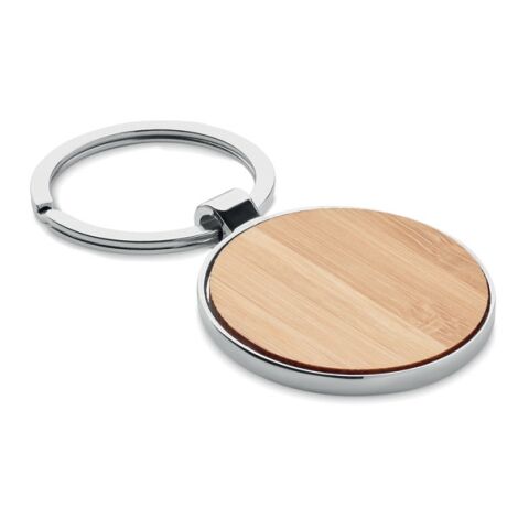 Round key ring metal bamboo wood | Without Branding | not available | not available | not available