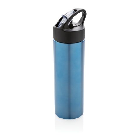 Sport bottle with straw s/s blue | No Branding | not available | not available