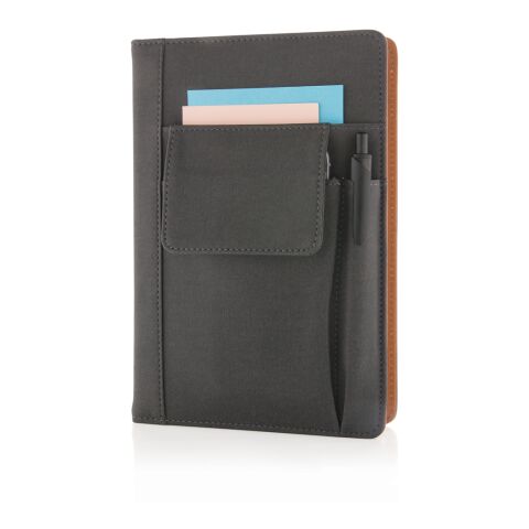 Notebook with phone pocket black | No Branding | not available | not available