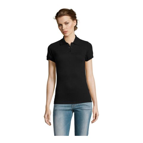 PRIME WOMEN POLO 200gr Black | L | 1-color Screen Print | ARM RIGHT | 85 mm x 70 mm | not available