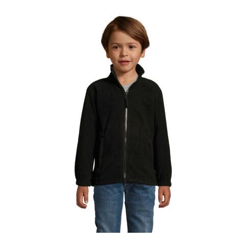 NORTH KIDS FLEECE JACKET Black | 5XL | 1-color Embroidery | ARM RIGHT | 50 mm x 50 mm | 40