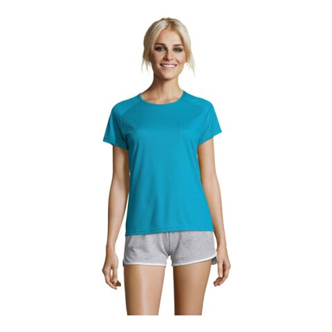 SPORTY WOMEN T-SHIRT 140g Aqua | XXL | 1-color Screen Print | BACK | 250 mm x 300 mm | not available