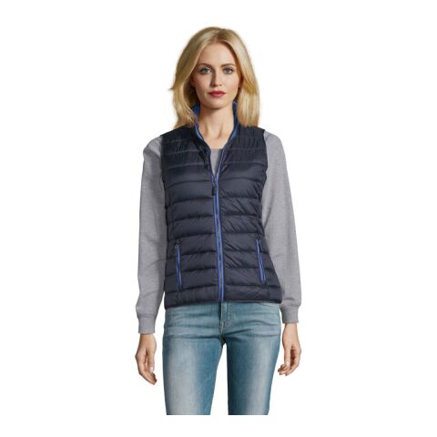WAVE WOMEN BODYWARMER 180g Navy | L | Embroidery | CHEST RIGHT | 100 mm x 40 mm | 40