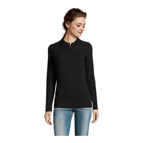 PERFECT WOMEN LSL POLO  180 Black | XXL | 1-color Screen Print | ARM LEFT | 100 mm x 70 mm | not available