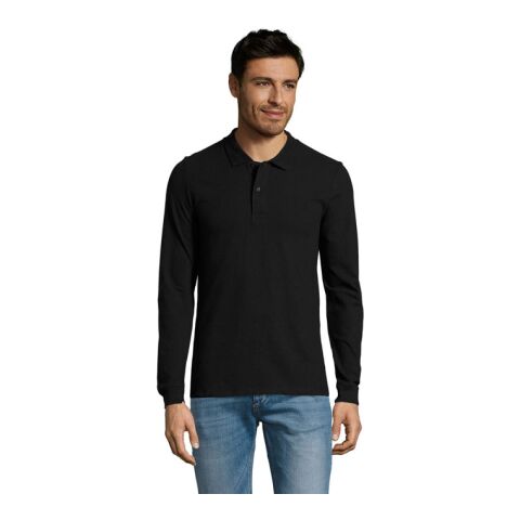 PERFECT MEN LSL POLO 180g Black | L | 1-color Screen Print | BACK | 270 mm x 270 mm | not available