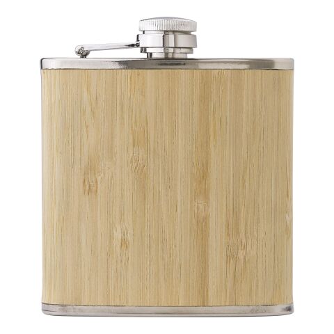 Stainless steel and bamboo hip flask Hayden brown | No Branding | not available | not available