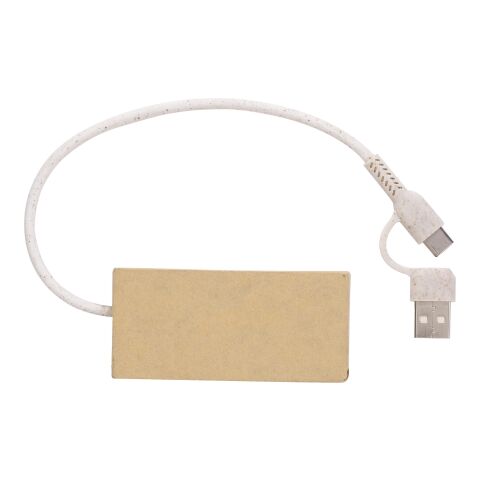 Aluminium and recycled paper USB hub Paulo brown | No Branding | not available | not available