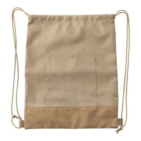 RPET polyester (600D) drawstring bag Ansel khaki | No Branding | not available | not available