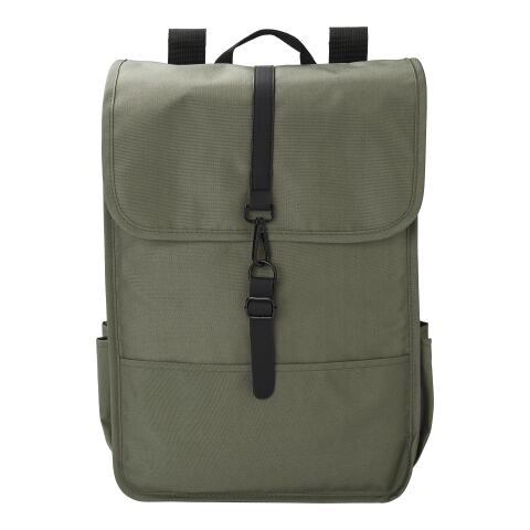 RPET Polyester (300D) flap backpack Lyric green | No Branding | not available | not available