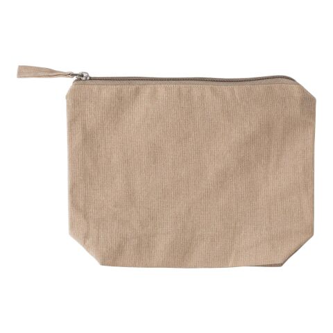 Recycled cotton cosmetic bag (180 gsm) Cressida khaki | No Branding | not available | not available
