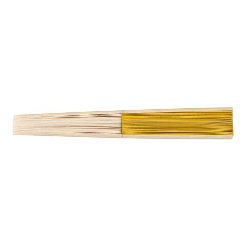 Bamboo hand held fan Elio yellow | No Branding | not available | not available