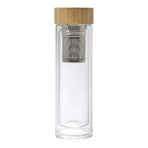 Bamboo and glass double walled bottle Vicente brown | No Branding | not available | not available