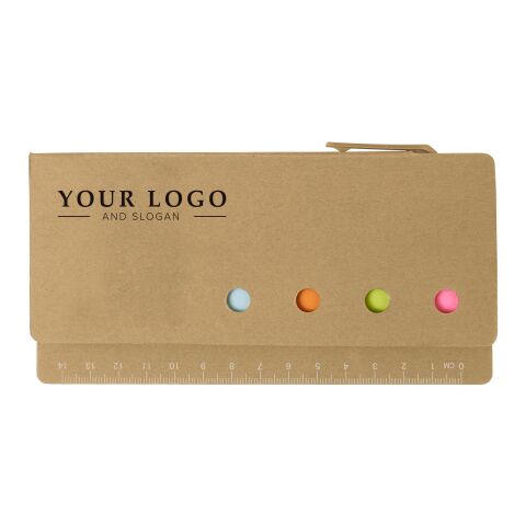 Cardboard memo holder with ruler Riva brown | No Branding | not available | not available
