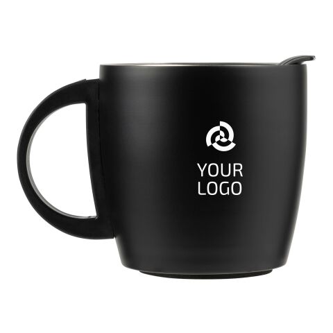 Stainless steel, double walled travel mug Rania black | No Branding | not available | not available