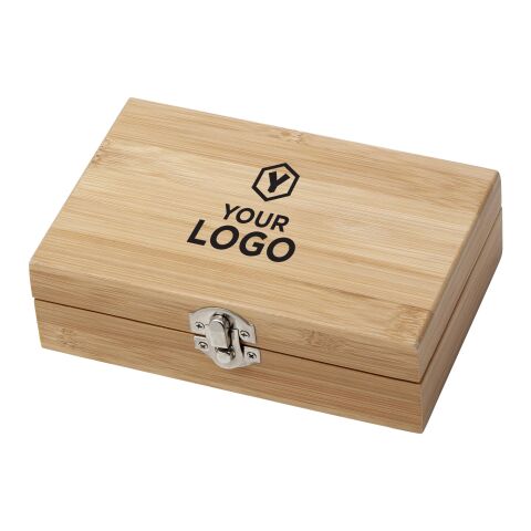 Stainless steel and bamboo wine set Leonie brown | No Branding | not available | not available