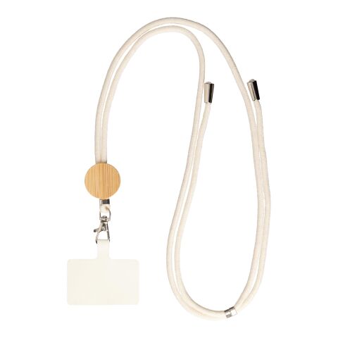 Cotton drawstring phone lanyard Lucia sand | No Branding | not available | not available