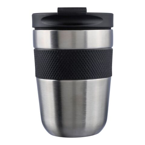 Stainless steel double-walled drinking mug 300 ml Keith black/silver | No Branding | not available | not available