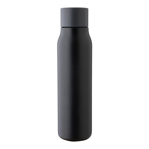 Recycled stainless steel drinking bottle (600 ml) Cassian black | No Branding | not available | not available