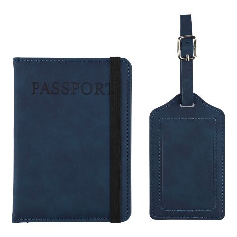 Recycled PU passport holder and luggage label Zani blue | No Branding | not available | not available