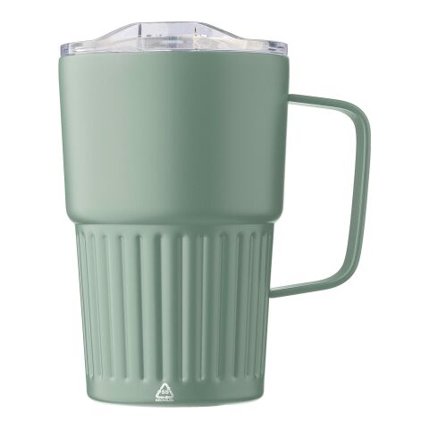Recycled stainless steel double-walled travel mug (450 ml) Calo green | No Branding | not available | not available