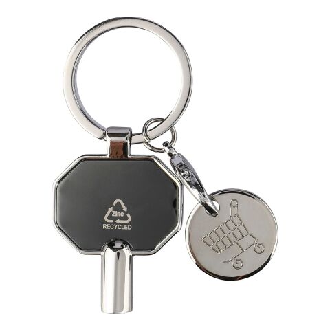 Recycled zinc alloy radiator bleed keychain Mara black | No Branding