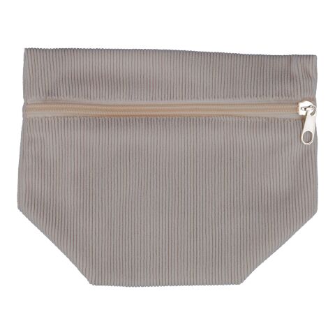Corduroy zippered cosmetic pouch Tia grey | No Branding