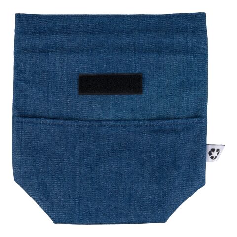 Recycled denim cooler roll-top bag Mira blue | No Branding