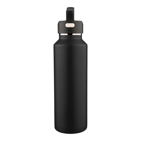 Recycled stainless steel double-walled bottle (600 ml) Mace black | No Branding