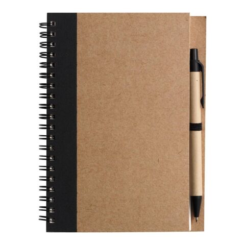 Wire bound notebook with ballpen. Stella black | No Branding | not available | not available