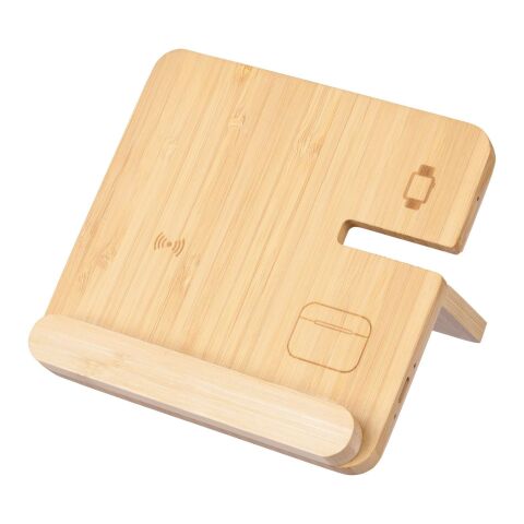 Wireless charger Tribu | Recycled bamboo | 3-in-1 brown