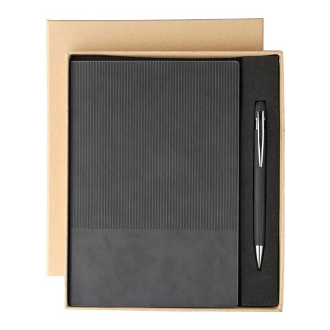 Recycled PU notebook (A5) and ballpen set Tarek
