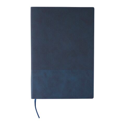 Recycled PU notebook (A5) and ballpen set Tarek blue