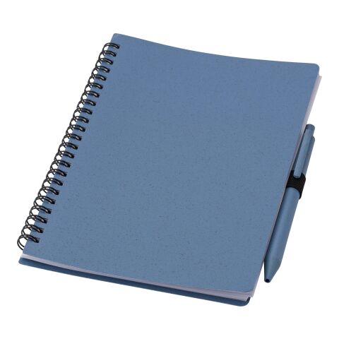 Wheat straw notebook with pen Massimo blue | No Branding | not available | not available