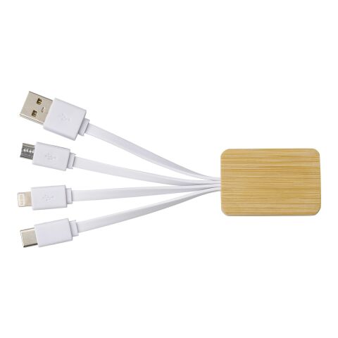 Bamboo charging cable Brandan white | No Branding | not available | not available