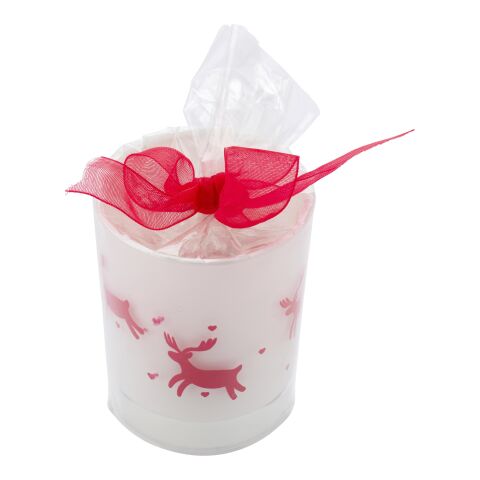 Glass candle holder with Christmas decorations Kirsten white | No Branding