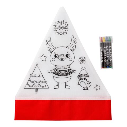 Nonwoven (80 gr/m²) Christmas hat Maryse red/white | No Branding | not available | not available
