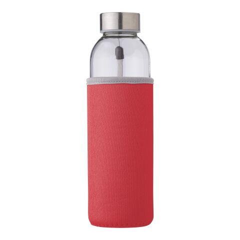 Glass bottle (500 ml) with neoprene sleeve Nika red | No Branding | not available | not available