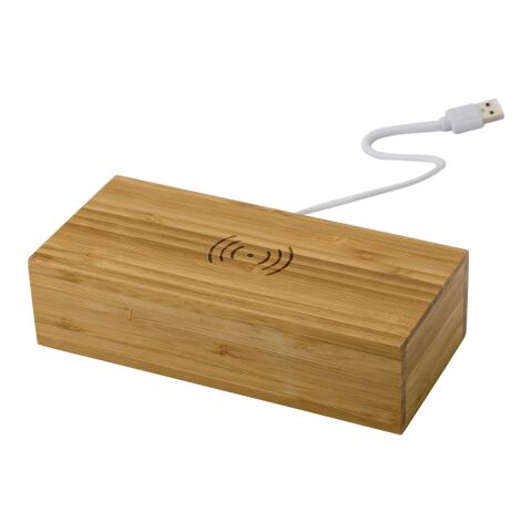 Bamboo wireless charger and clock Rosie bamboo | No Branding | not available | not available