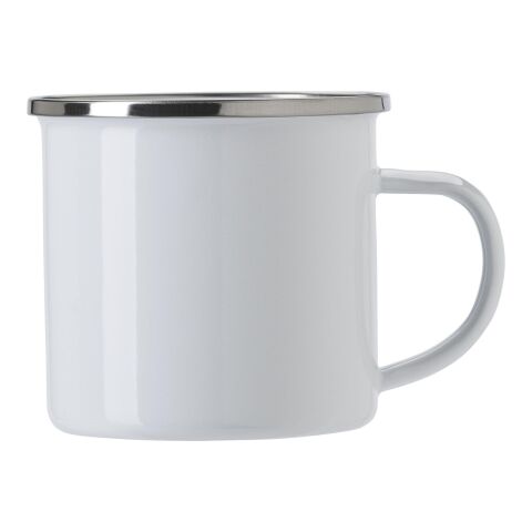 Enamel drinking mug (350 ml) Jamaal white | No Branding | not available | not available